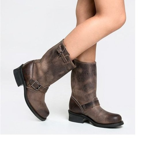 Frye Veronica Slouchy Leather Boots Size 8 - Smoke - Picture 3 of 8